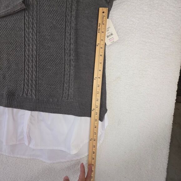 Faded Glory Women's Gray Knit Sweater with White Collared Shirt Layer Size XXL - Picture 11 of 15